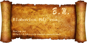 Blahovics Múzsa névjegykártya